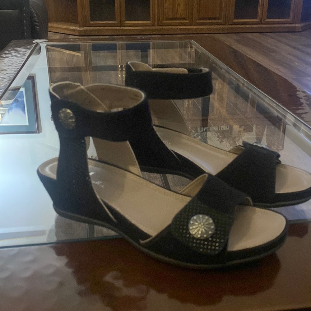 Anesha black suede sandal new